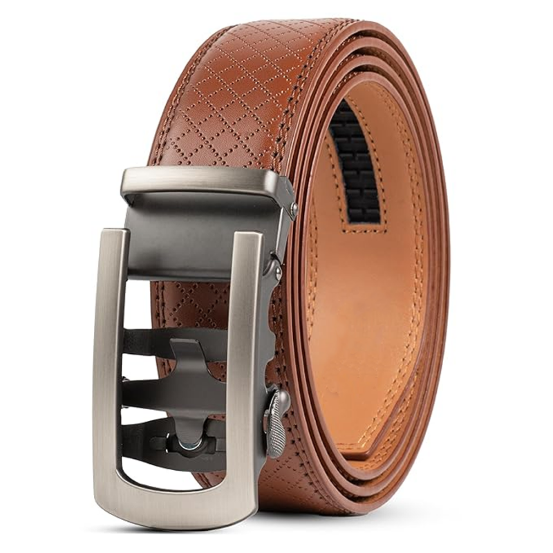 Leather Automatic Ratchet Belt for Men