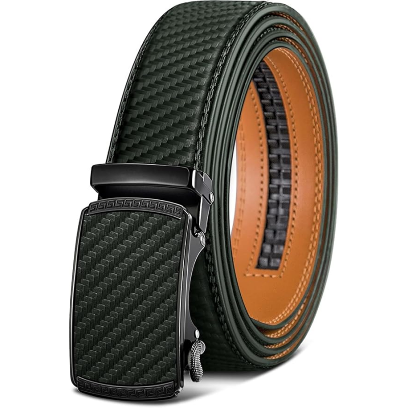 Leather Belt for Men with Autolock Buckle