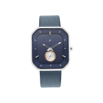 Blue Dial Leather Strap Watch