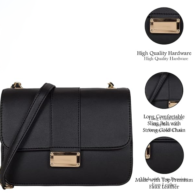 women girls party crossbody sling bag with gold chain