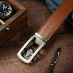 Leather Automatic Ratchet Belt for Men