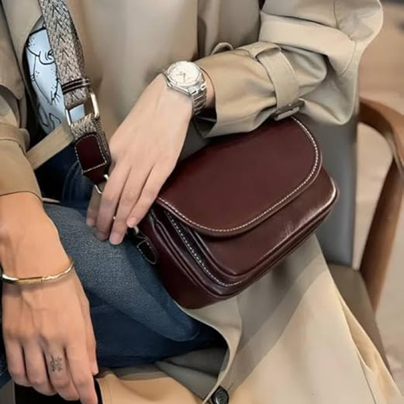 Women’s Faux Leather Saddle Crossbody Bag